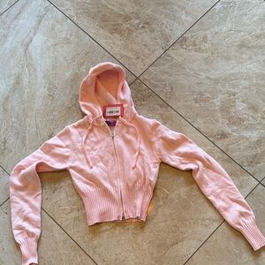 Edikted Desiree Light Pink Knitted Hooded Cardigan size XS